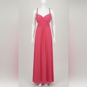 Rhinestone Party Cocktail Floor Length Dress Hot Pink sz 11/12